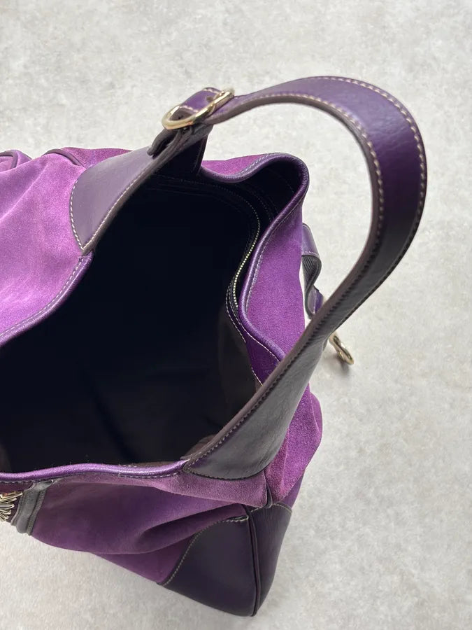 2000s Gucci Purple Suede Studded Hobo Jackie Shoulder Bag AJJssrZ 16
