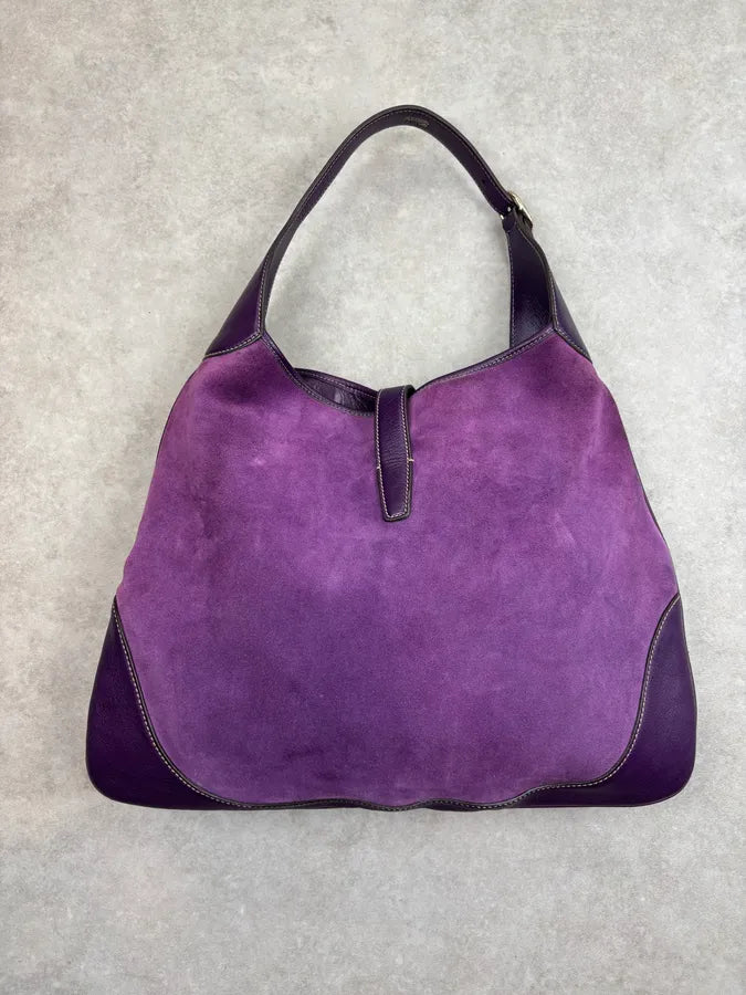 2000s Gucci Purple Suede Studded Hobo Jackie Shoulder Bag AJJssrZ 11