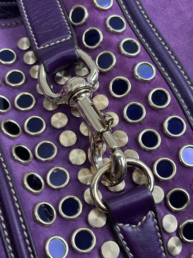 2000s Gucci Purple Suede Studded Hobo Jackie Shoulder Bag AJJssrZ 9