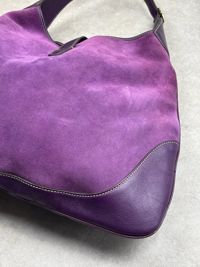 2000s Gucci Purple Suede Studded Hobo Jackie Shoulder Bag AJJssrZ 14