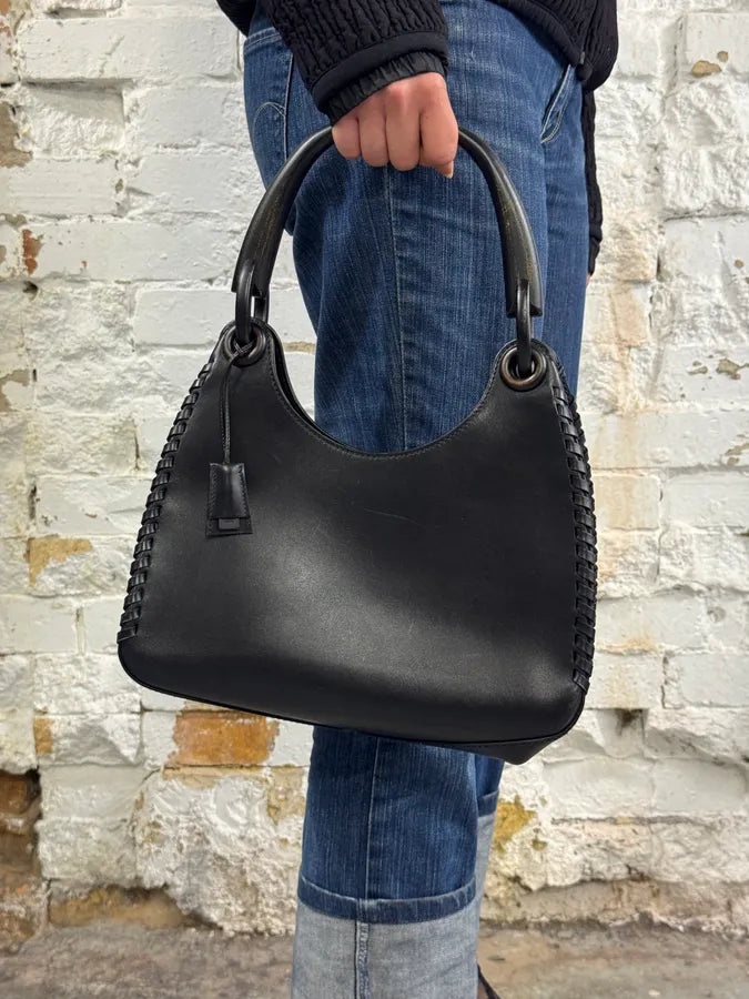 Gucci Whipstitched Bamboo Hobo Black Leather Hande Bag by Tom Ford RGSgVGg 1