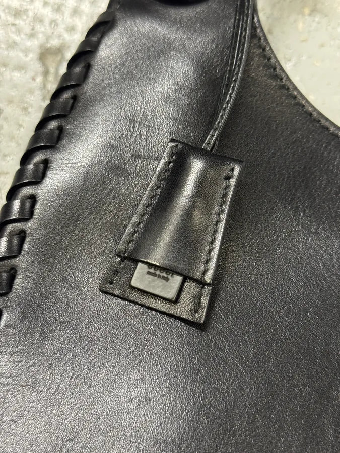 Gucci Whipstitched Bamboo Hobo Black Leather Hande Bag by Tom Ford RGSgVGg 4