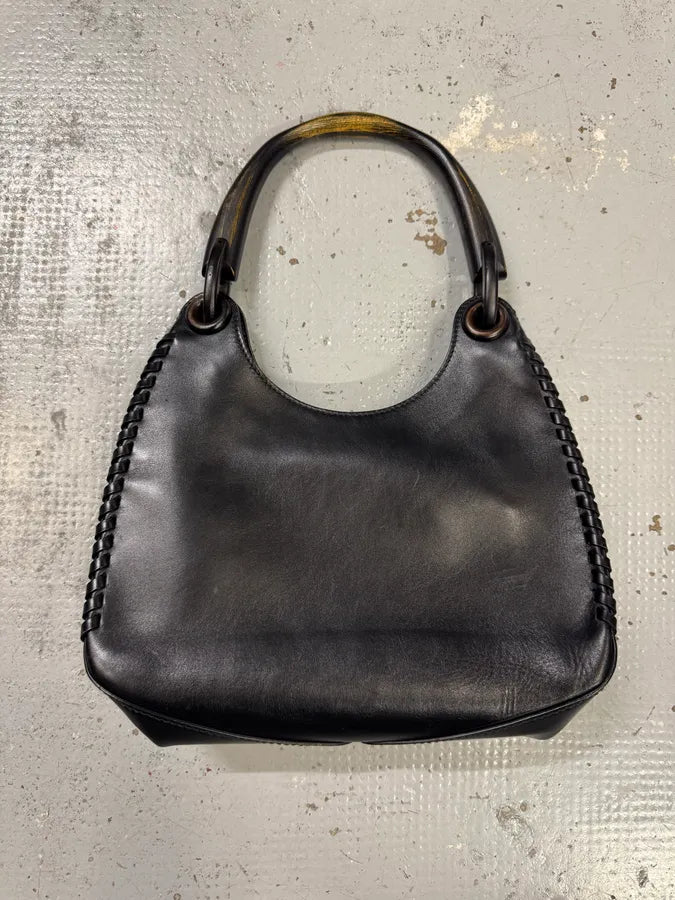 Gucci Whipstitched Bamboo Hobo Black Leather Hande Bag by Tom Ford RGSgVGg 5