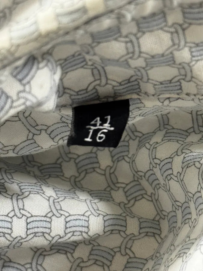 Gucci White & Light Baby Blue Chain Pattern Shirt DSNFQPj 11