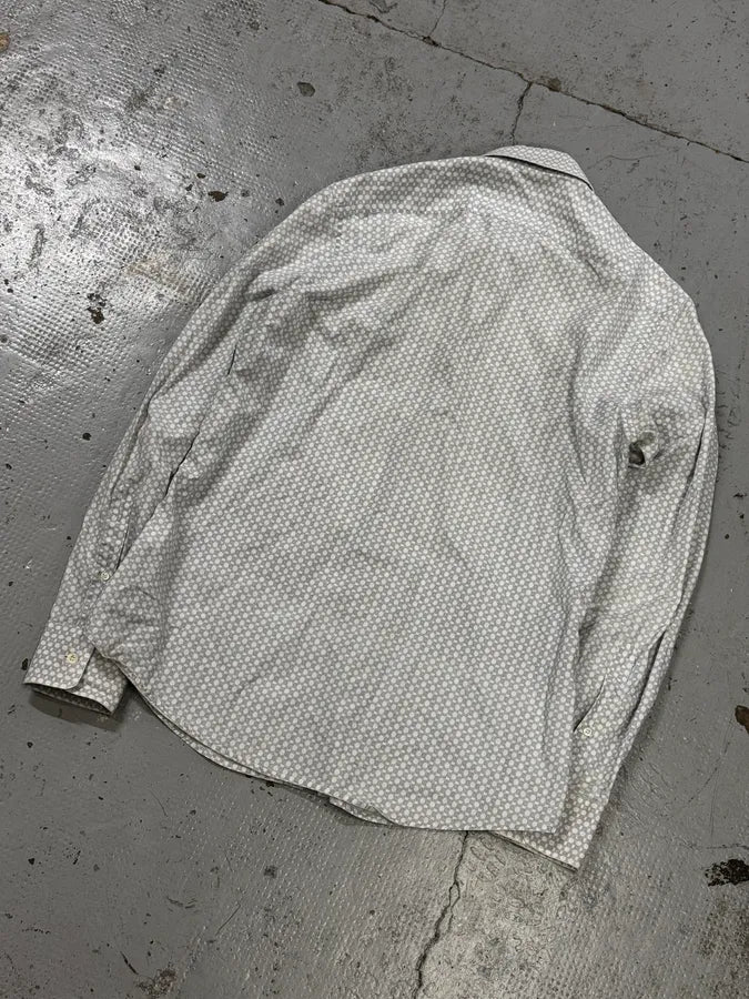 Gucci White & Light Baby Blue Chain Pattern Shirt DSNFQPj 5