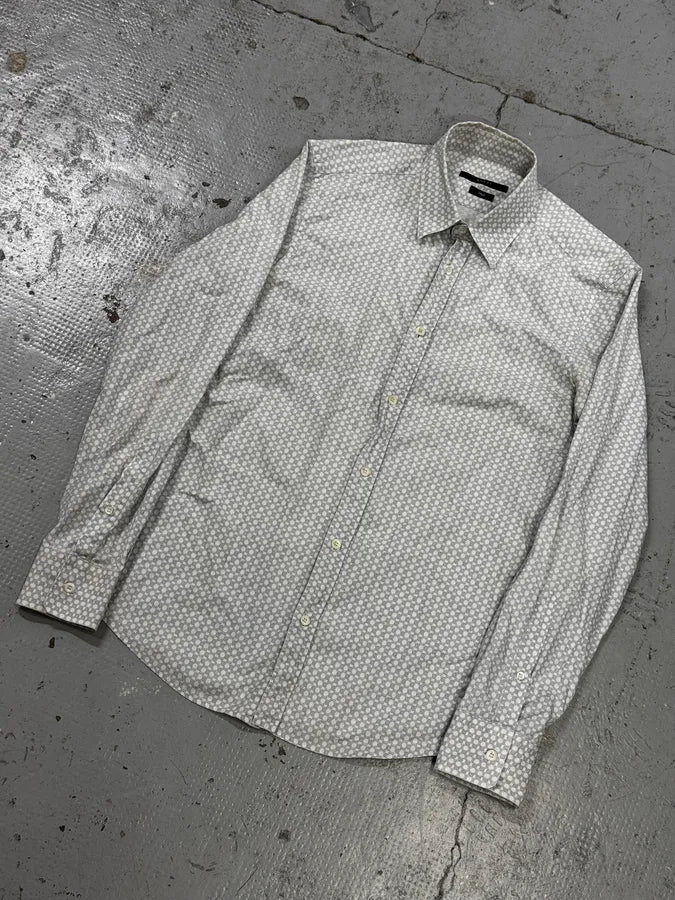Gucci White & Light Baby Blue Chain Pattern Shirt DSNFQPj 4