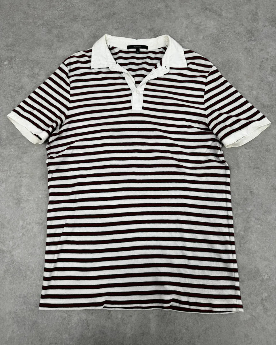 SS2009 Gucci White & Red Signature Polo Shirt mZadHxd 0