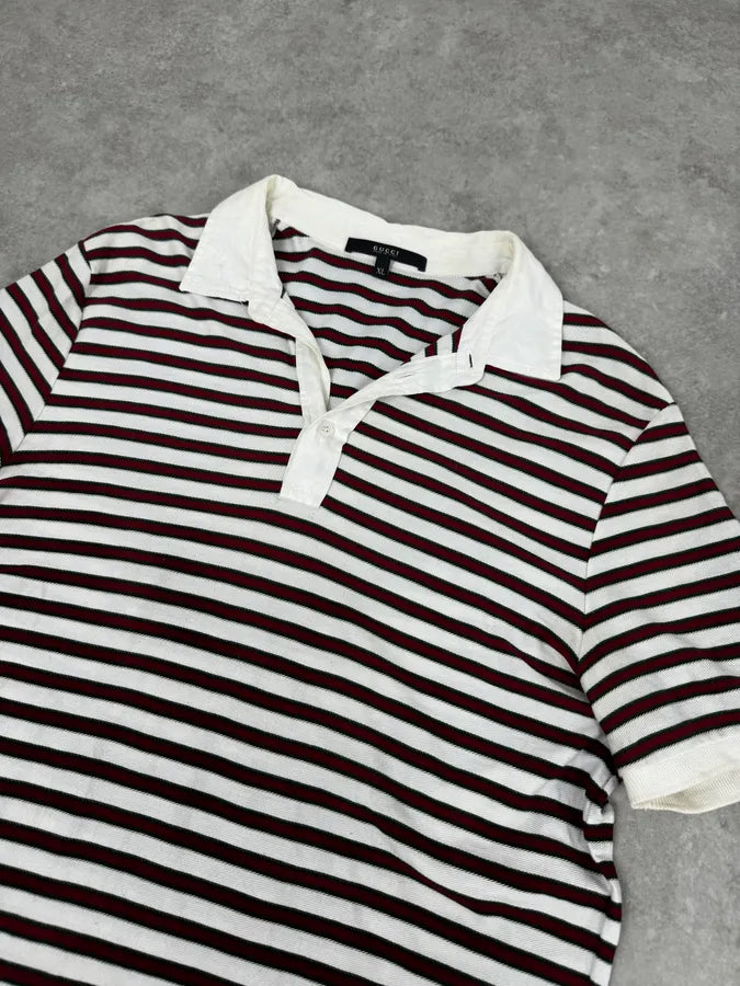 SS2009 Gucci White & Red Signature Polo Shirt mZadHxd 4