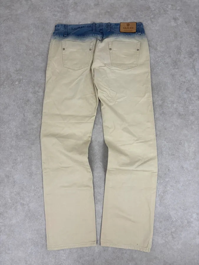 Gucci White Blue Gradient Slim Denim Jeans tfxAxji 6