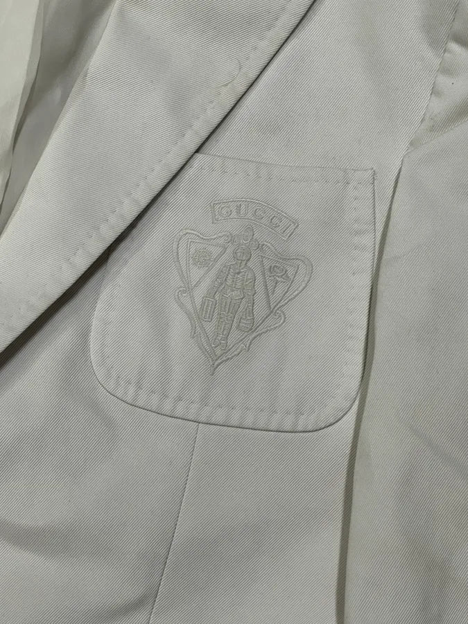 SS2008 Gucci White Cotton Embroidered Crest Blazer by Frida Giannini gcbGoTH 7