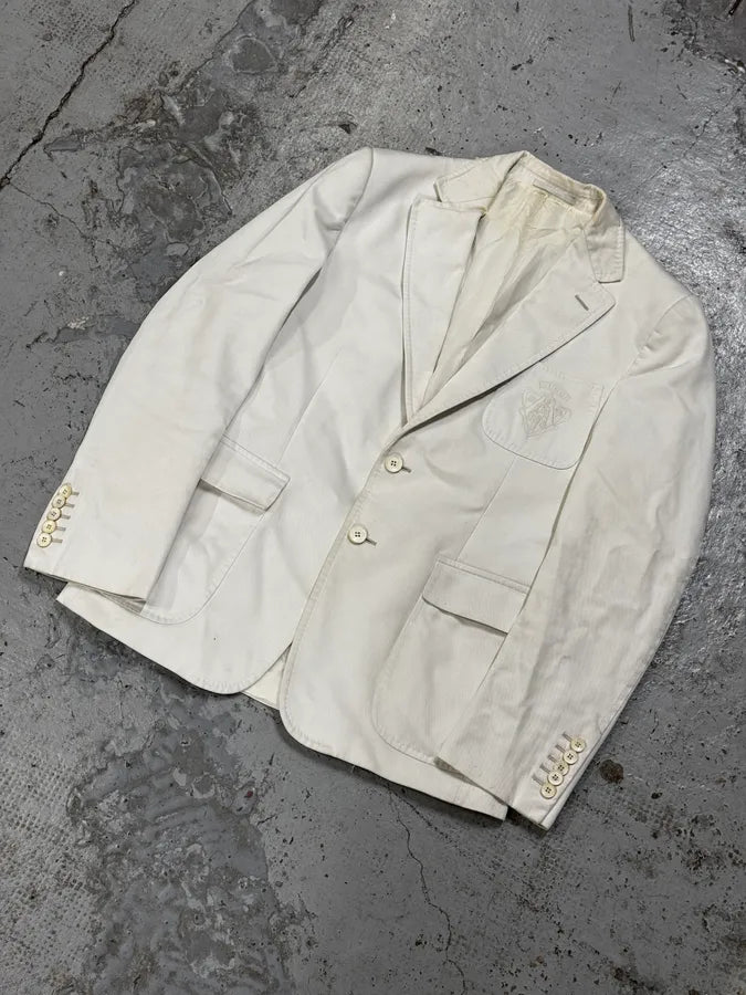 SS2008 Gucci White Cotton Embroidered Crest Blazer by Frida Giannini gcbGoTH 3