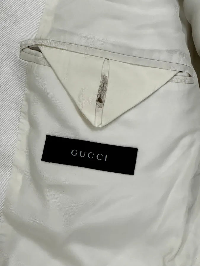 SS2008 Gucci White Cotton Embroidered Crest Blazer by Frida Giannini gcbGoTH 9