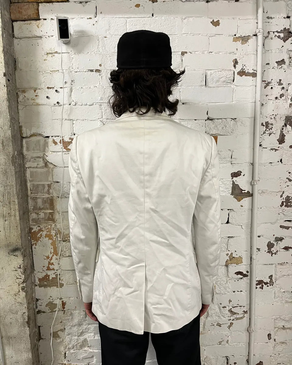 SS2008 Gucci White Cotton Embroidered Crest Blazer by Frida Giannini gcbGoTH 2