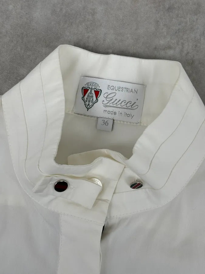 SS2008 Gucci White Web Stripe Shirt
