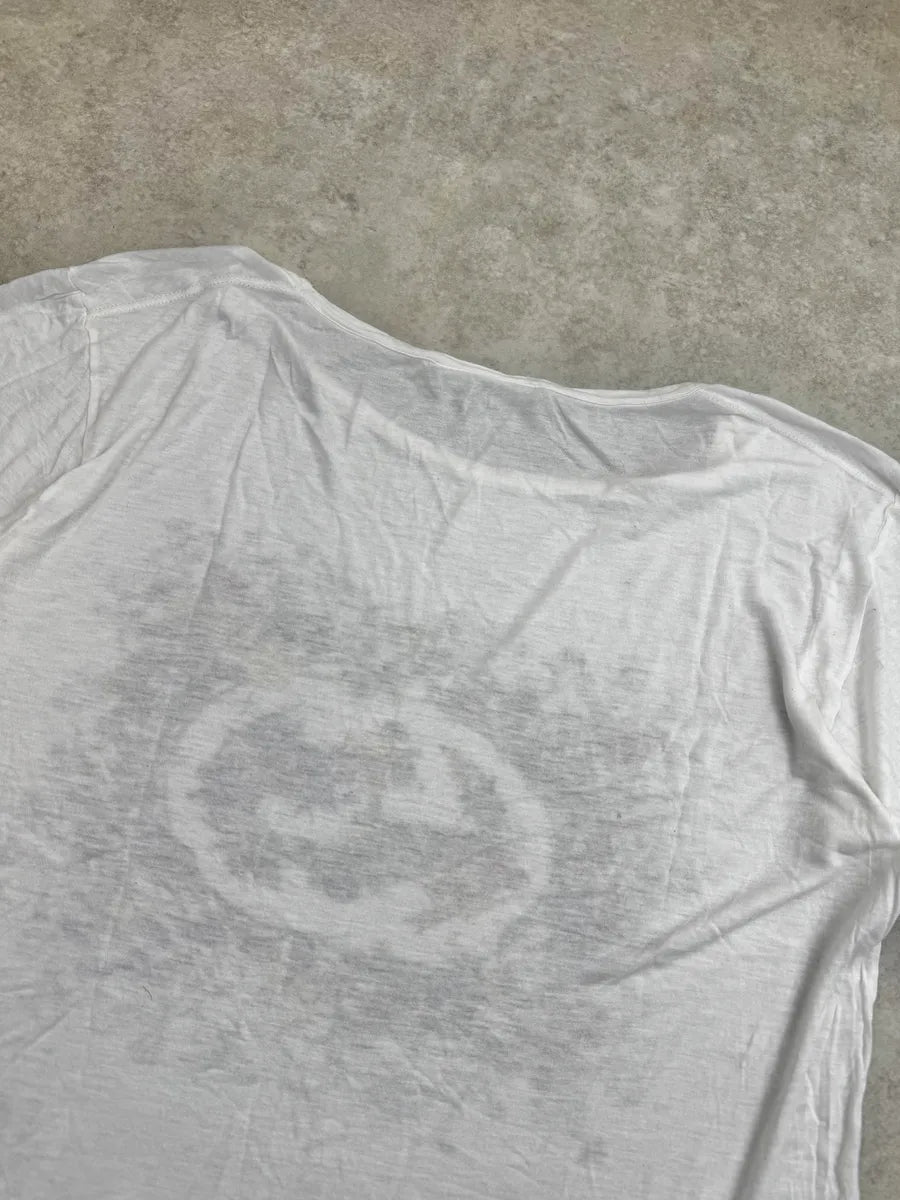 2010s Gucci White Floral Print GG Logo T-Shirt by Frida Giannini LmnaKOR 5