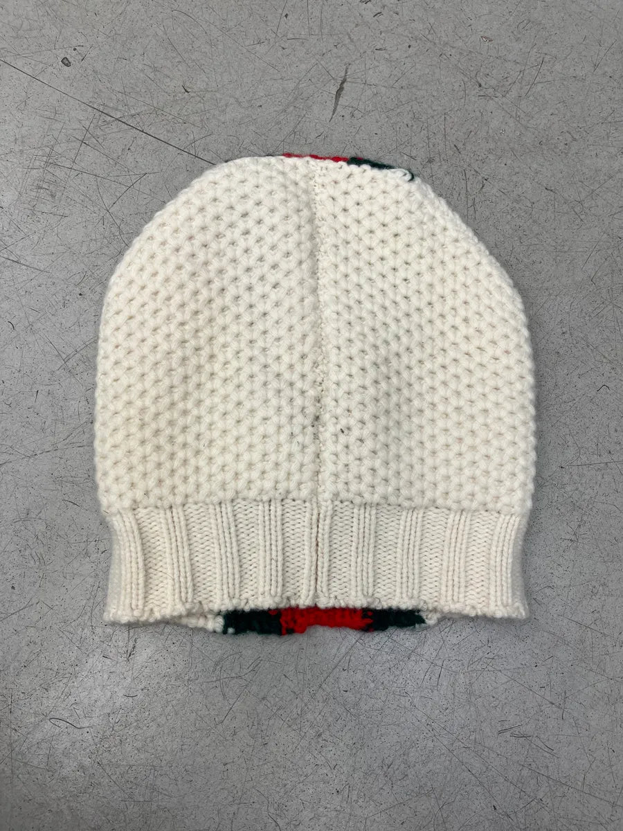 Gucci White Wool Striped Signature Beanie Hat gFhdESg 5