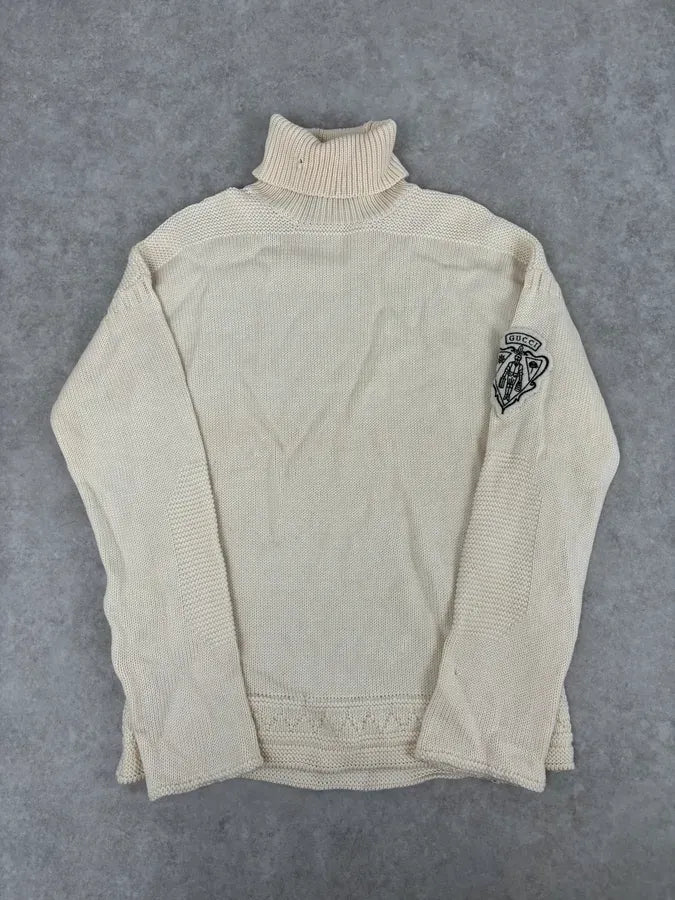 Gucci Wool Creamy White Signature Turtleneck XgVovwn 0