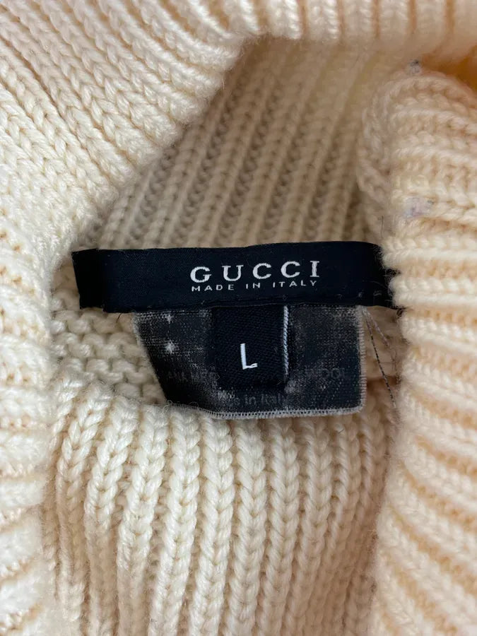 Gucci Wool Creamy White Signature Turtleneck XgVovwn 12