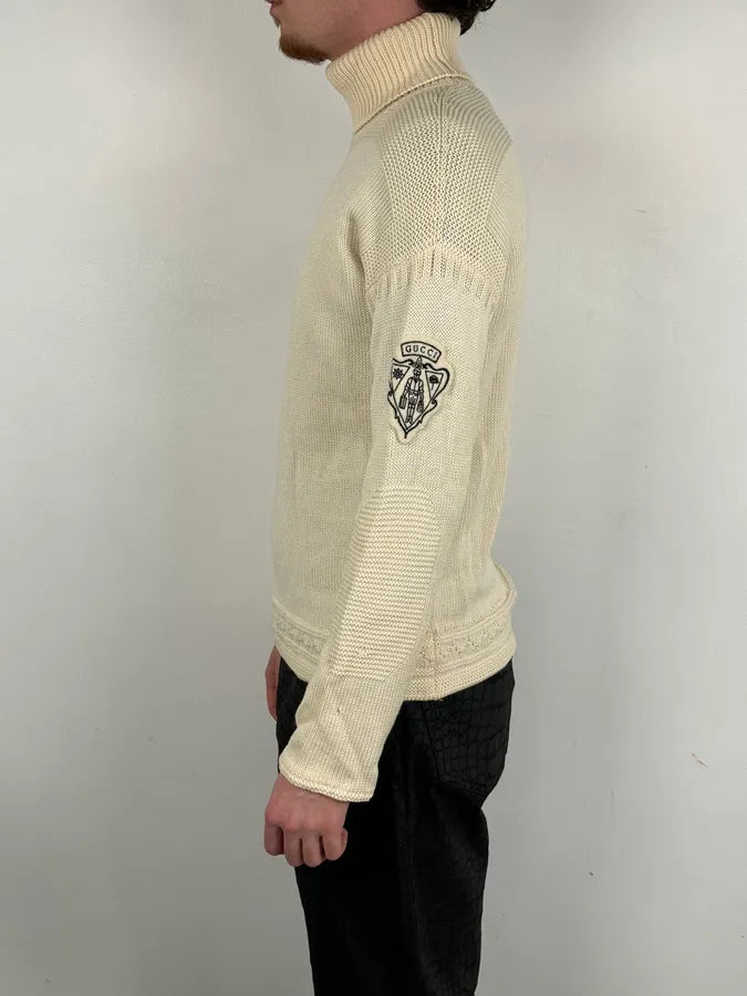 Gucci Wool Creamy White Signature Turtleneck XgVovwn 1