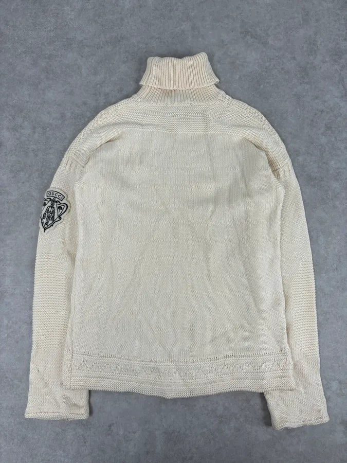 Gucci Wool Creamy White Signature Turtleneck XgVovwn 6