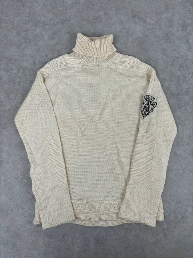 Gucci Wool Creamy White Signature Turtleneck XgVovwn 0