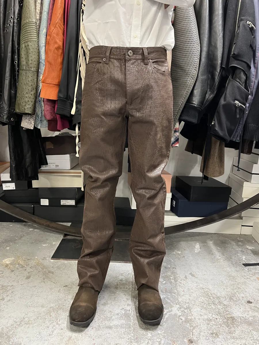 Guess Crocodile Effect Brown Pants tQTCYyC 2