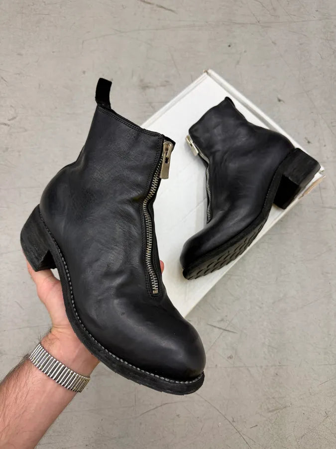 Guidi Black Front Zip Horse Leather Boots UMiaxZr 0