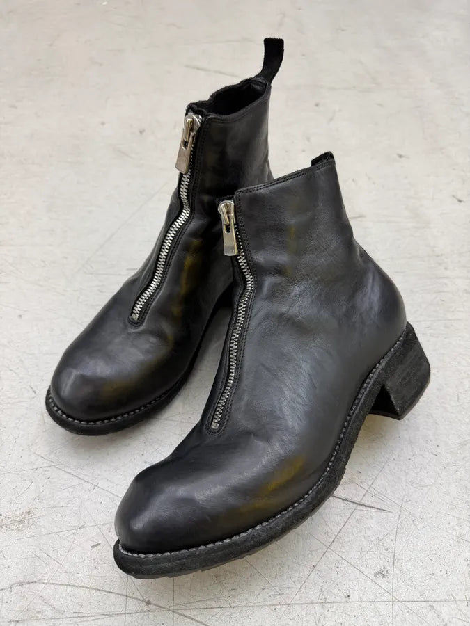 Guidi Black Front Zip Horse Leather Boots UMiaxZr 2