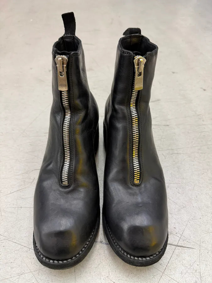 Guidi Black Front Zip Horse Leather Boots UMiaxZr 4