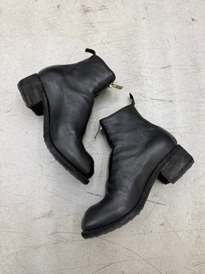 Guidi Black Front Zip Horse Leather Boots UMiaxZr 6