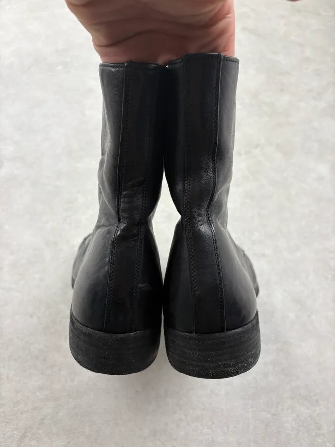 Guidi Black Front Zip Leather Ankle Boots OXdhaeO 7