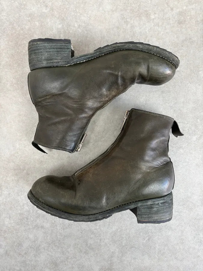 Guidi Horse Leather Dark Green Zip Boots FnciZQo 3