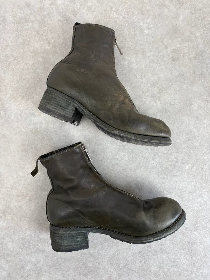 Guidi Horse Leather Dark Green Zip Boots FnciZQo 4