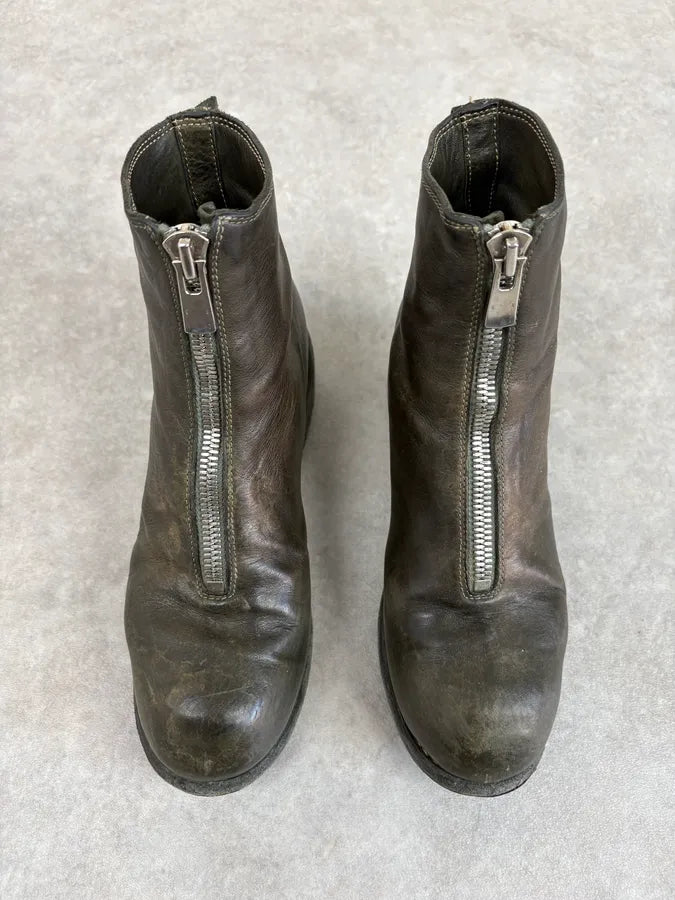 Guidi Horse Leather Dark Green Zip Boots FnciZQo 1