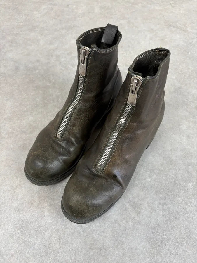 Guidi Horse Leather Dark Green Zip Boots FnciZQo 2