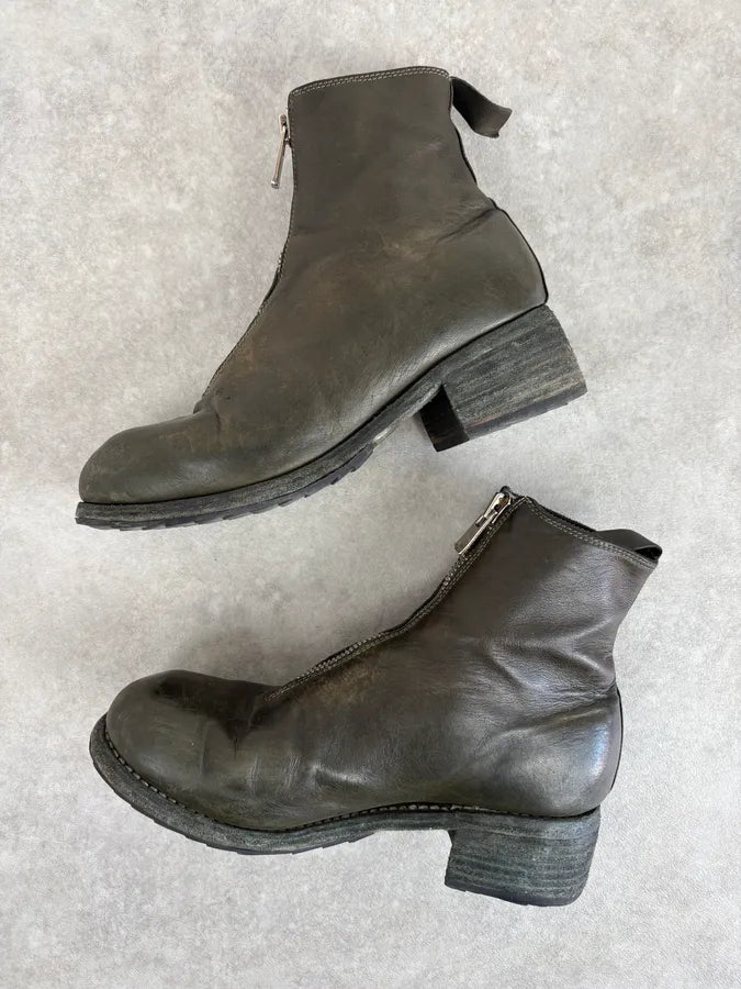 Guidi Horse Leather Dark Green Zip Boots FnciZQo 5