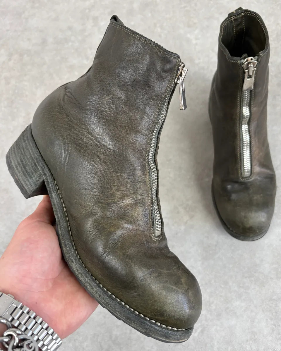 Guidi Horse Leather Dark Green Zip Boots FnciZQo 0