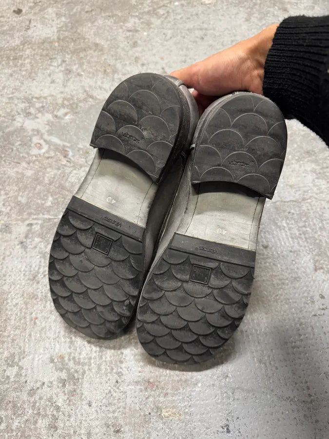 Guidi Grey Stone Leather Oversize Derby Shoes (41eu/us8) 2