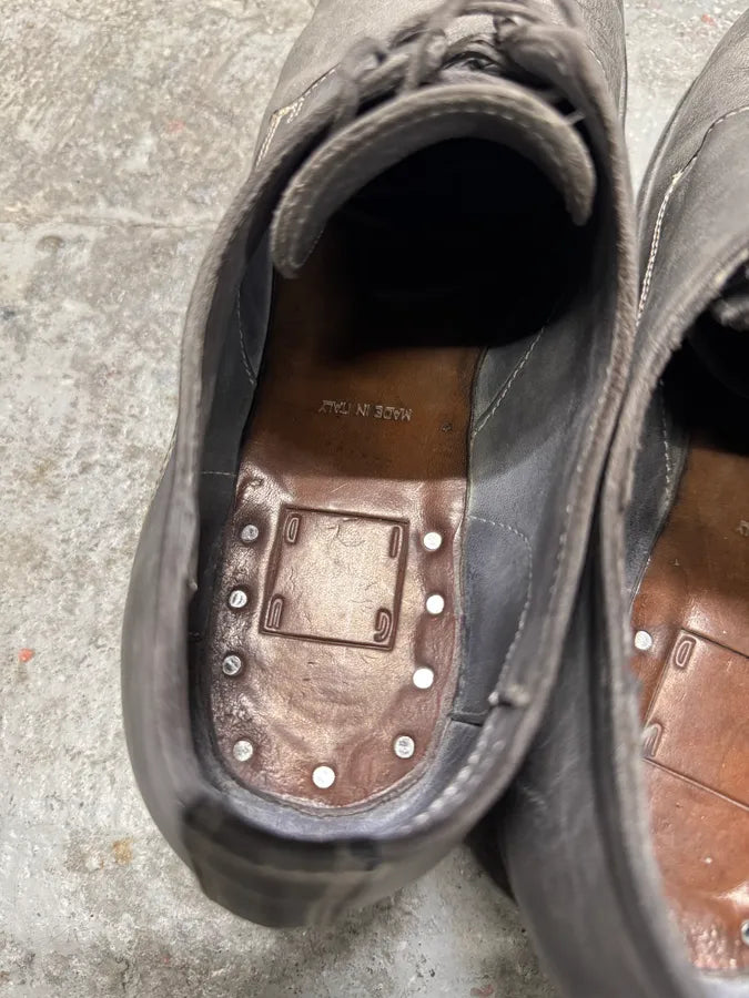 Guidi Grey Stone Leather Oversize Derby Shoes (41eu/us8) 6