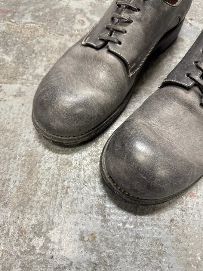 Guidi Grey Stone Leather Oversize Derby Shoes (41eu/us8) 7