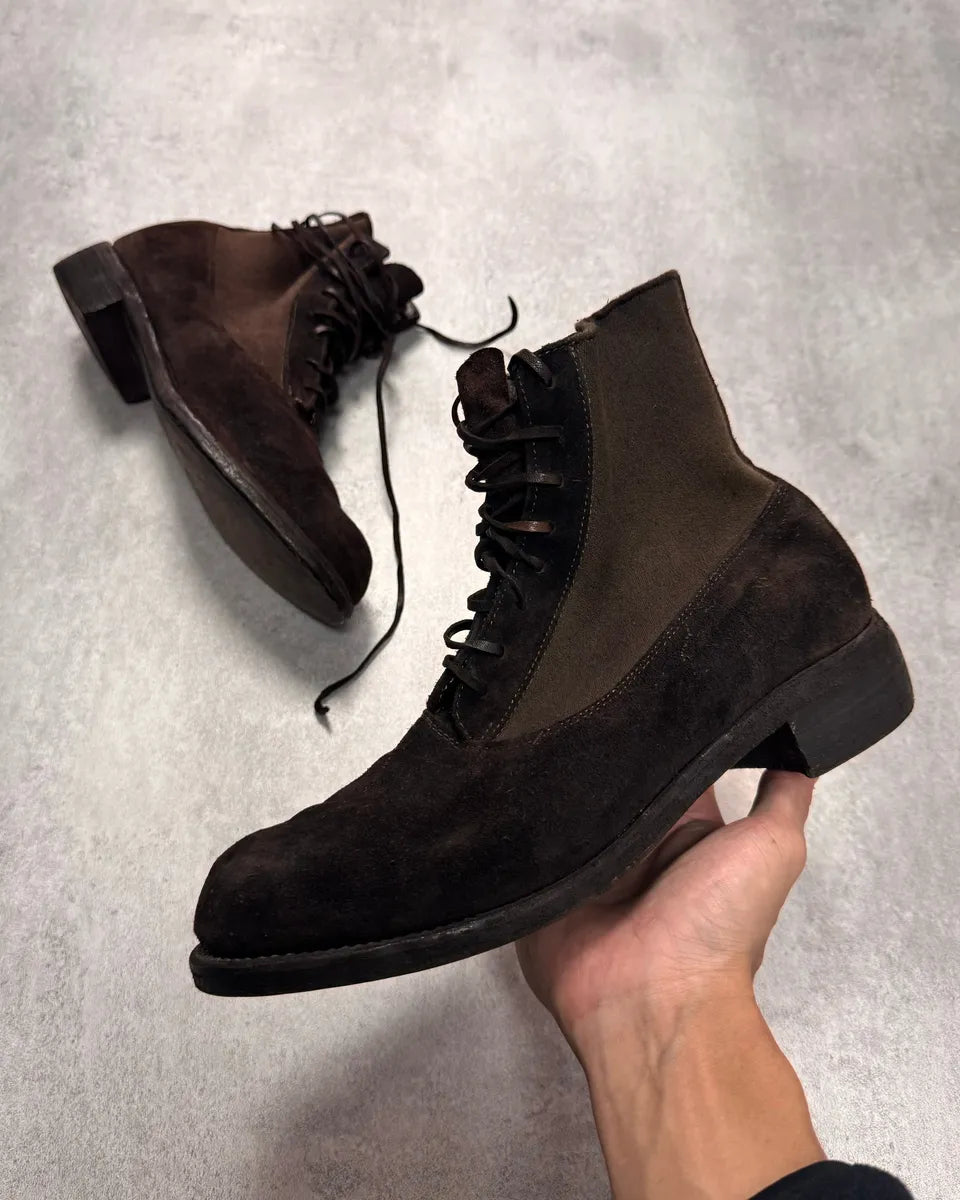 Guidi Lace-Up Brown Suede Leather Ankle Boots kiAFYqN 0