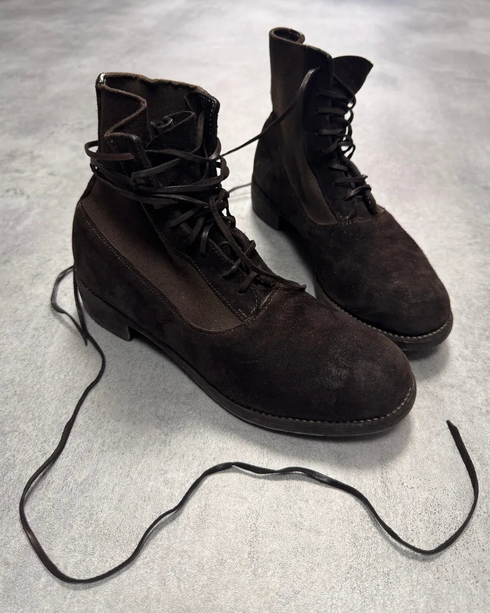 Guidi Lace-Up Brown Suede Leather Ankle Boots kiAFYqN 1