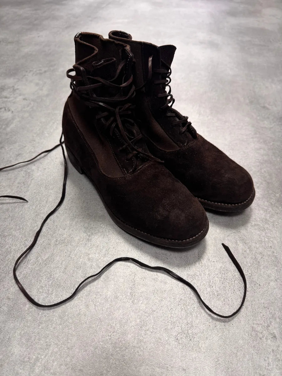 Guidi Lace-Up Brown Suede Leather Ankle Boots kiAFYqN 10