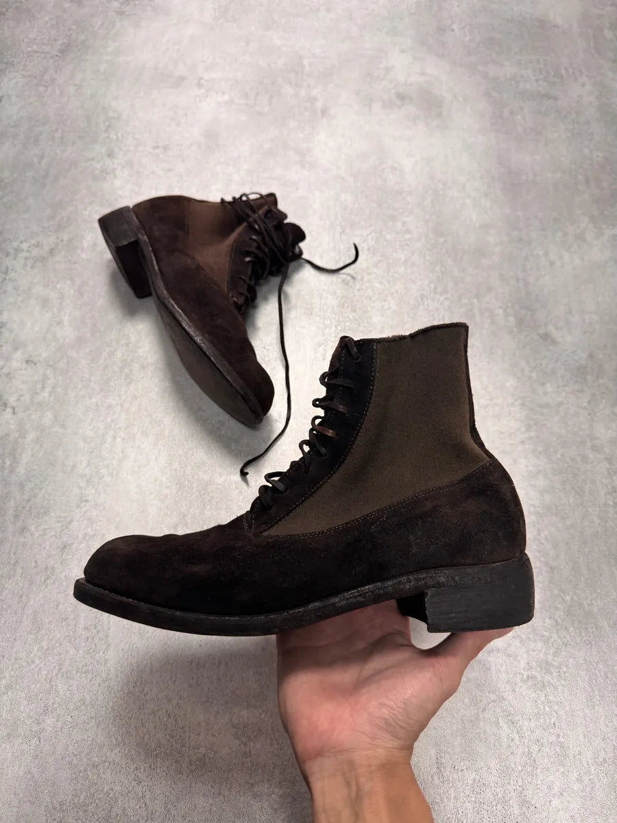 Guidi Lace-Up Brown Suede Leather Ankle Boots kiAFYqN 3