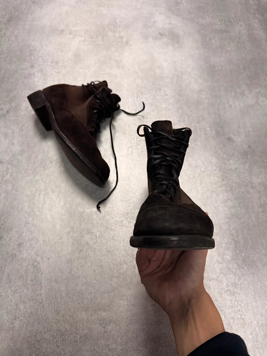 Guidi Lace-Up Brown Suede Leather Ankle Boots kiAFYqN 4