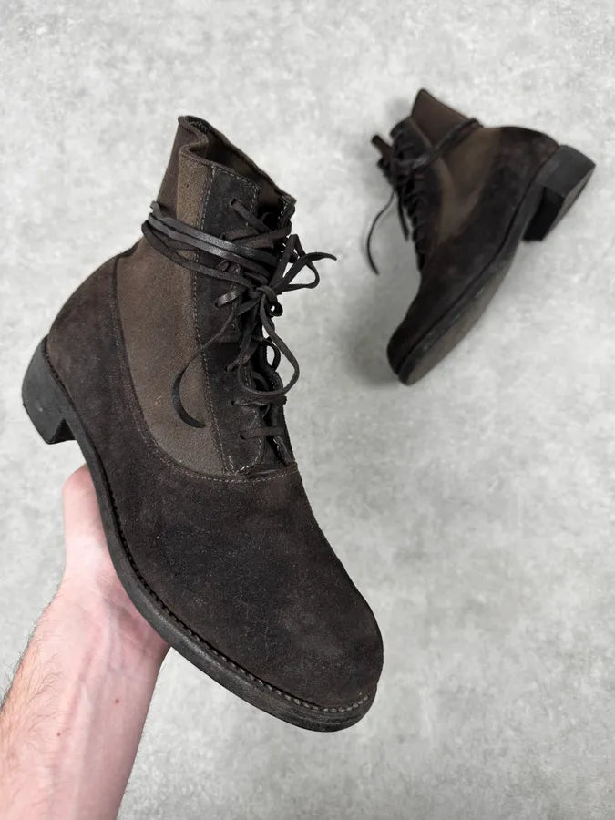Guidi Lace-Up Brown Suede Leather Ankle Boots kiAFYqN 0