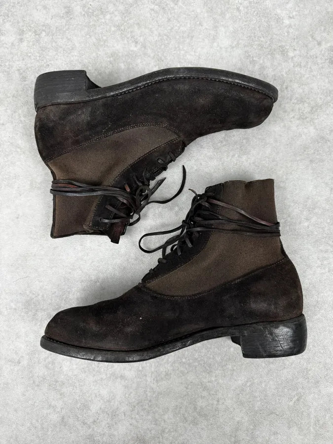 Guidi Lace-Up Brown Suede Leather Ankle Boots kiAFYqN 2