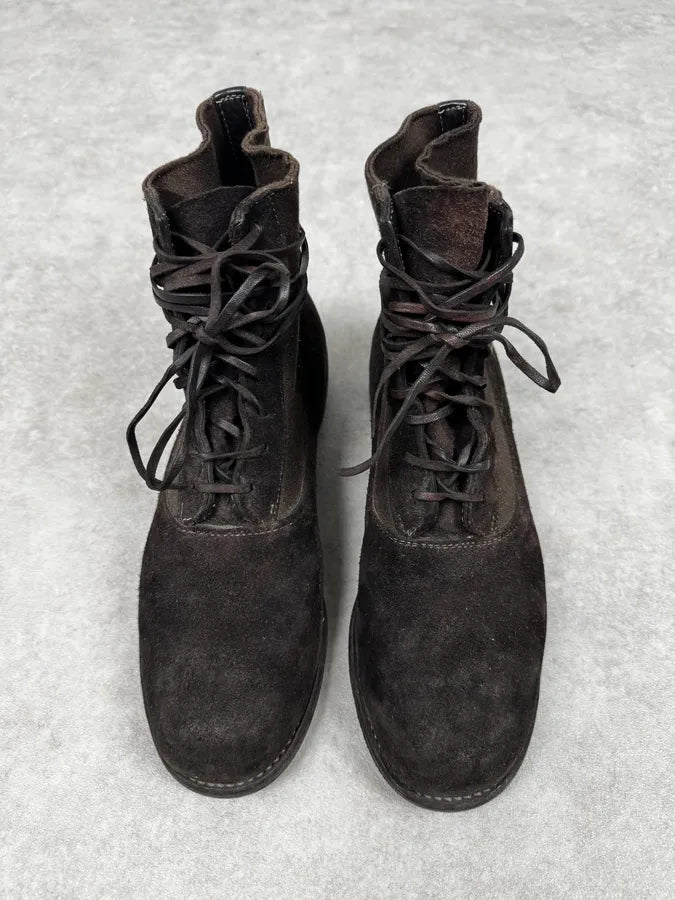 Guidi Lace-Up Brown Suede Leather Ankle Boots kiAFYqN 3