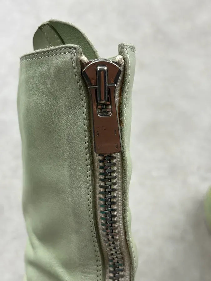 Guidi Mint Green Leather Front Zip High Boots JQZdKoT 6