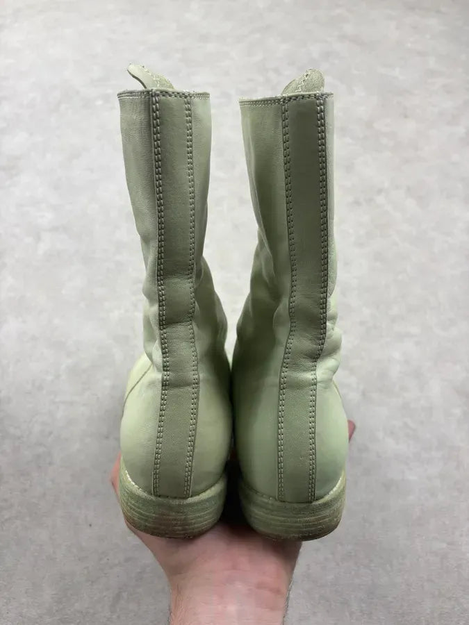 Guidi Mint Green Leather Front Zip High Boots JQZdKoT 7